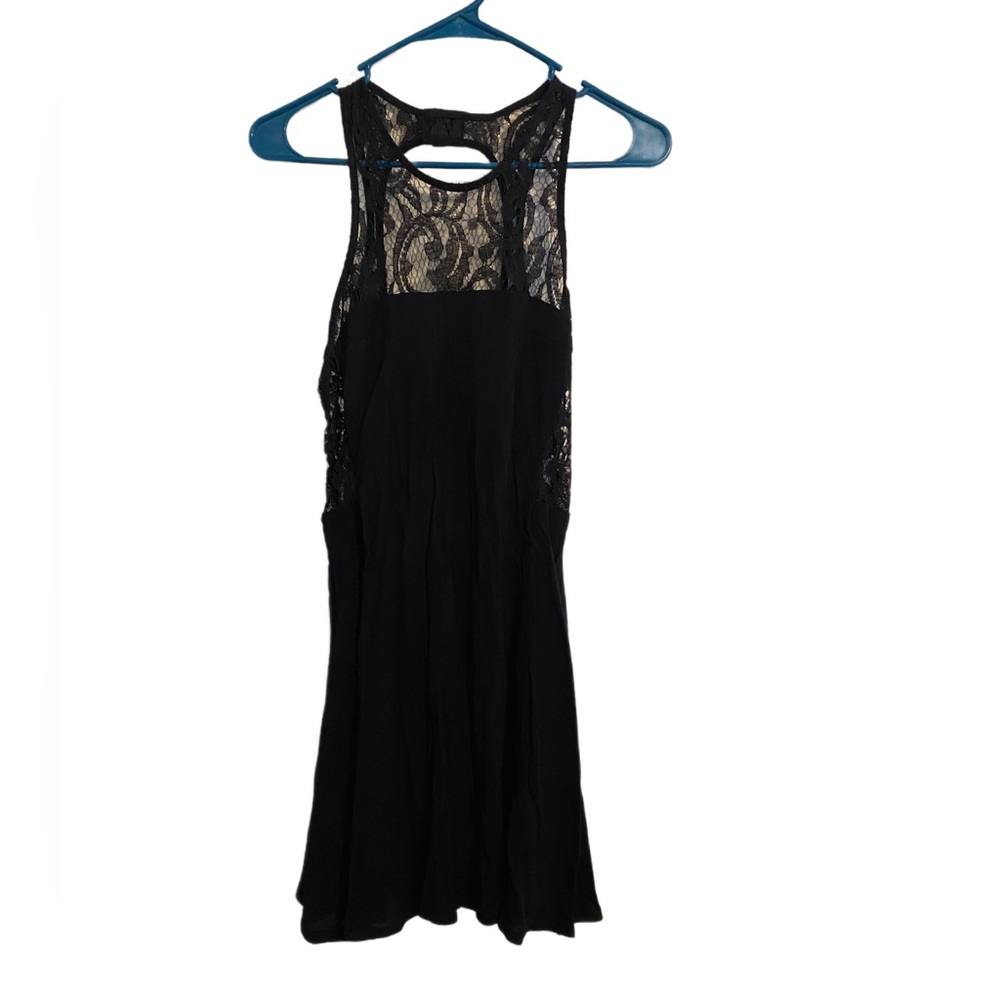 Tobi Black Lace Sleeveless Mini Twirl Dress Size S NWT